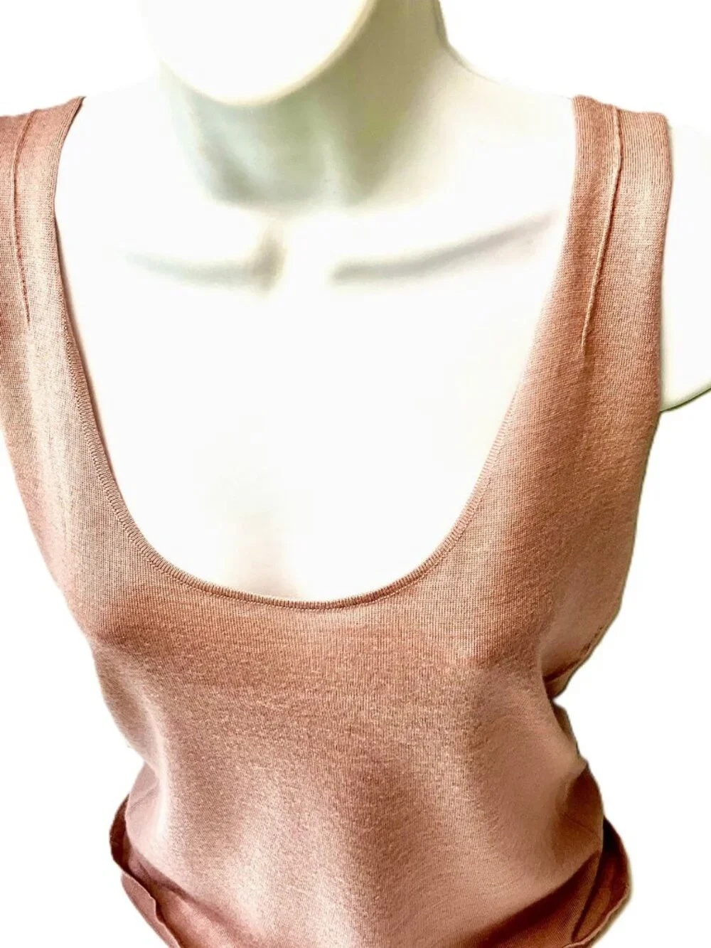 VNT Gianni Versace Cashmere Silk Knit Tank Top Pink Sleeveless Scoop Neck IT42